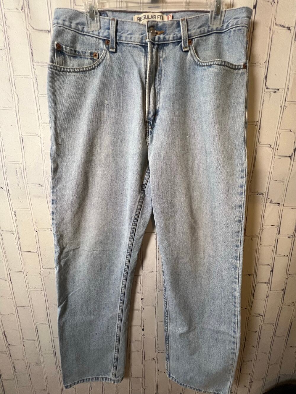 Levi’s 505 Regular Fit Jeans Men 34x32 Light Wash Straight Leg 100% Cotton